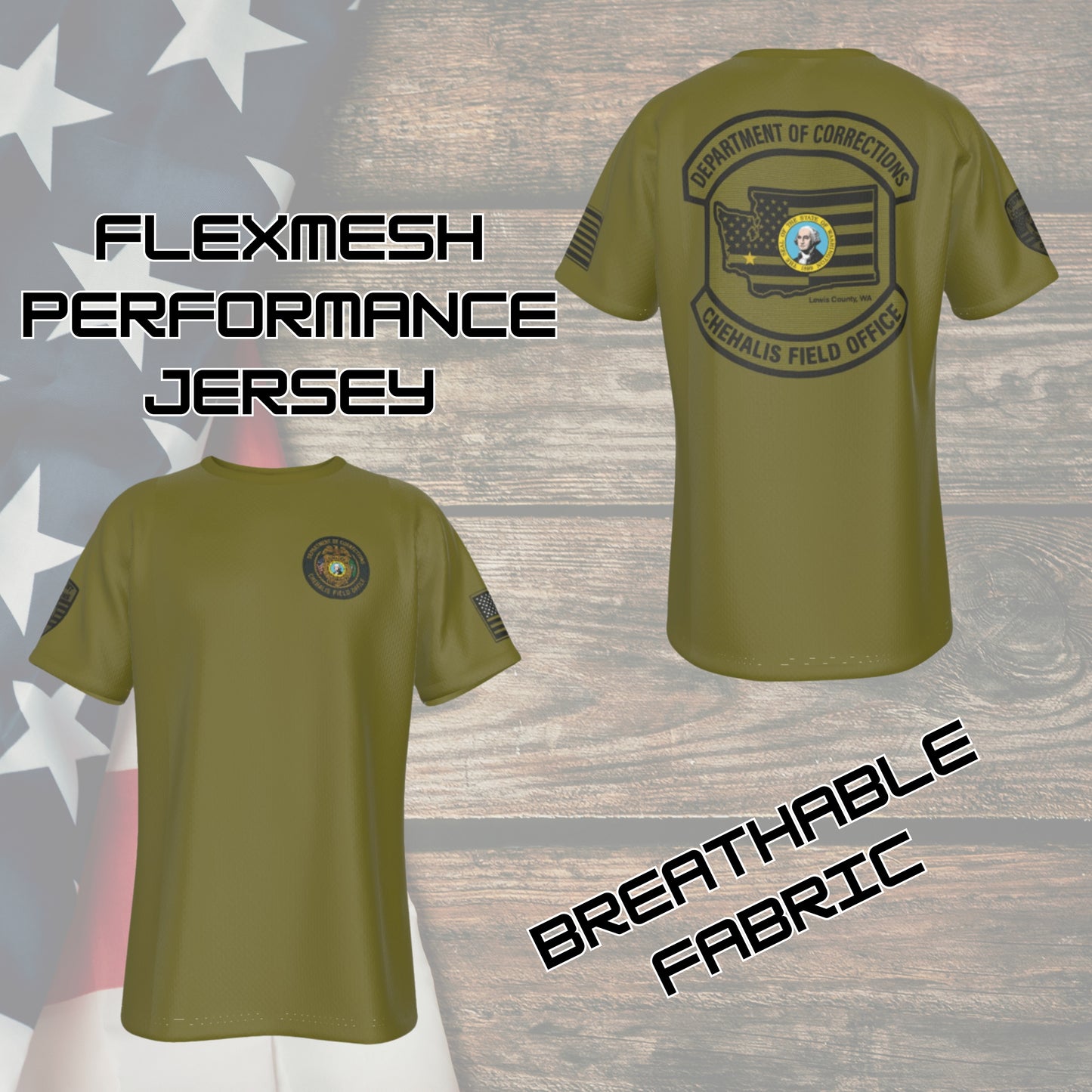 🛡️ WA DOC Chehalis Office – FlexMesh Performance Jersey