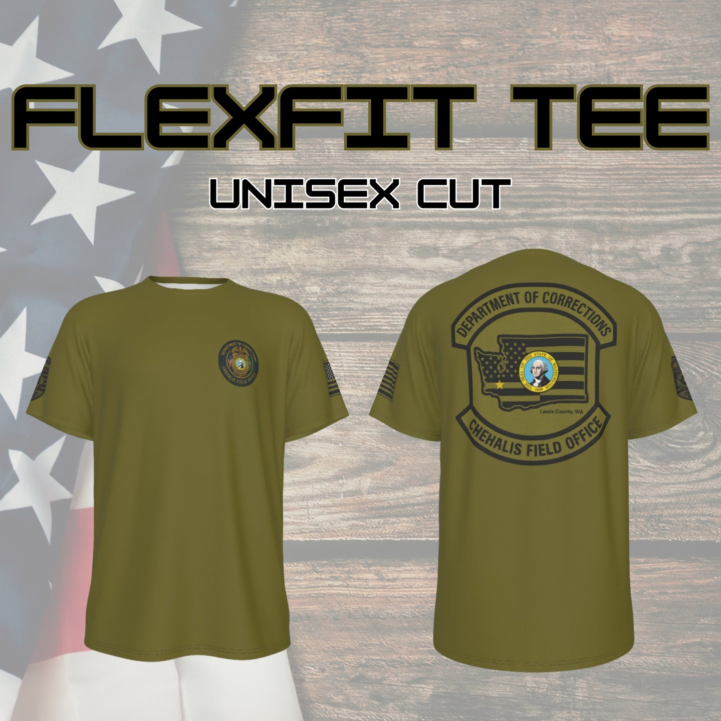 🛡️ WA DOC Chehalis Office – Flex Line Performance Tee | FlexFit (Unisex) or FlexChic (Women’s Tapered Cut)