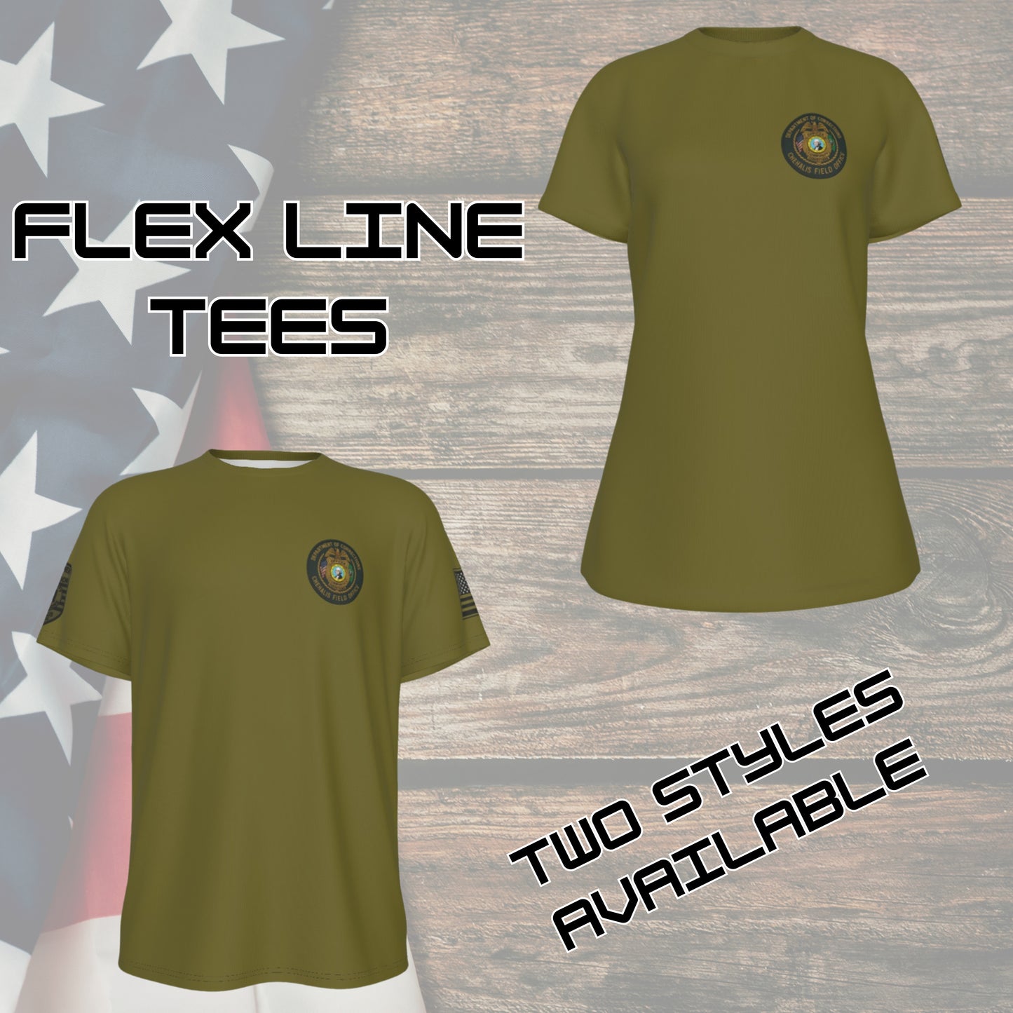 🛡️ WA DOC Chehalis Office – Flex Line Performance Tee | FlexFit (Unisex) or FlexChic (Women’s Tapered Cut)