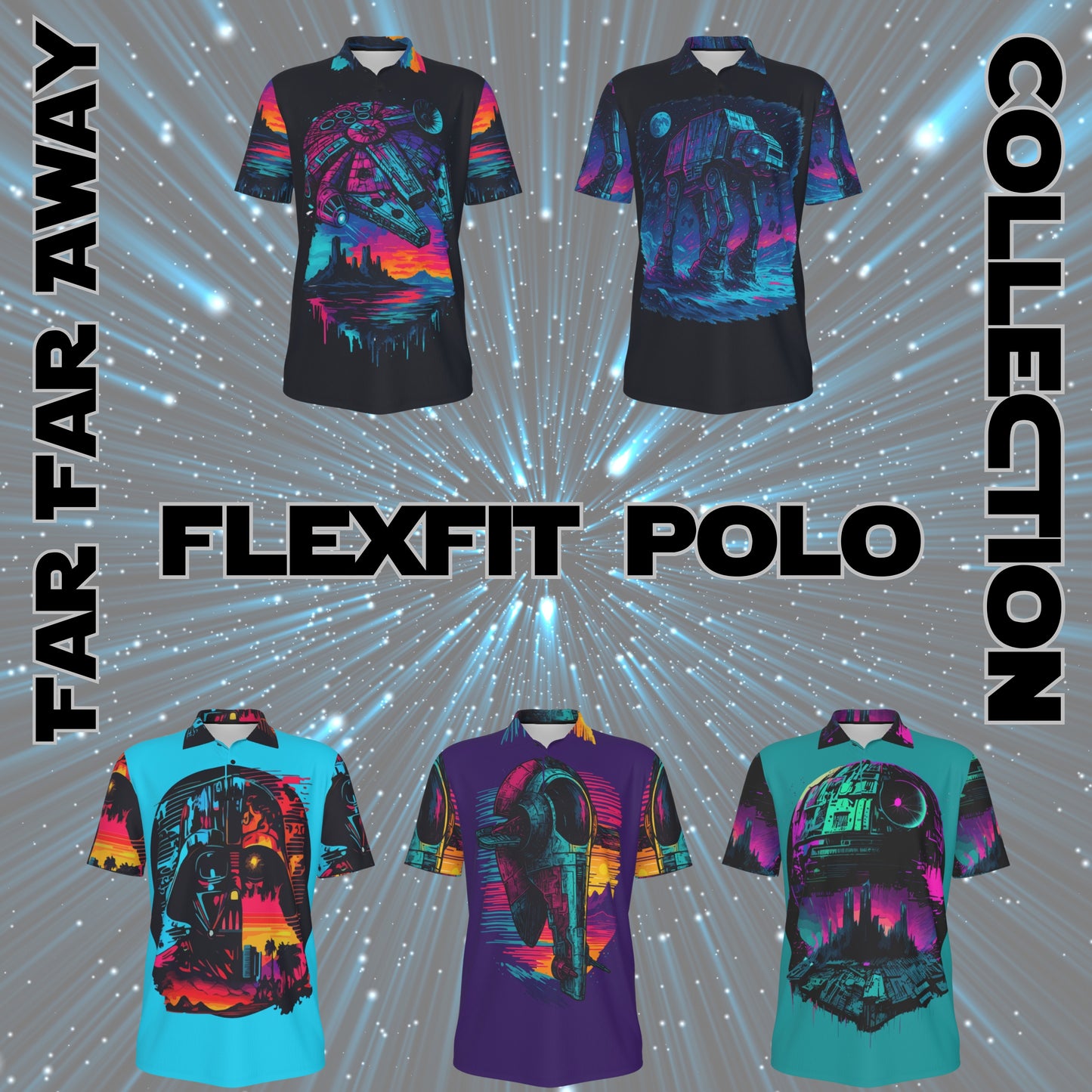 Galactic Legends Flexfit Polo – SithWave, HothBreaker, and More (5 Designs)