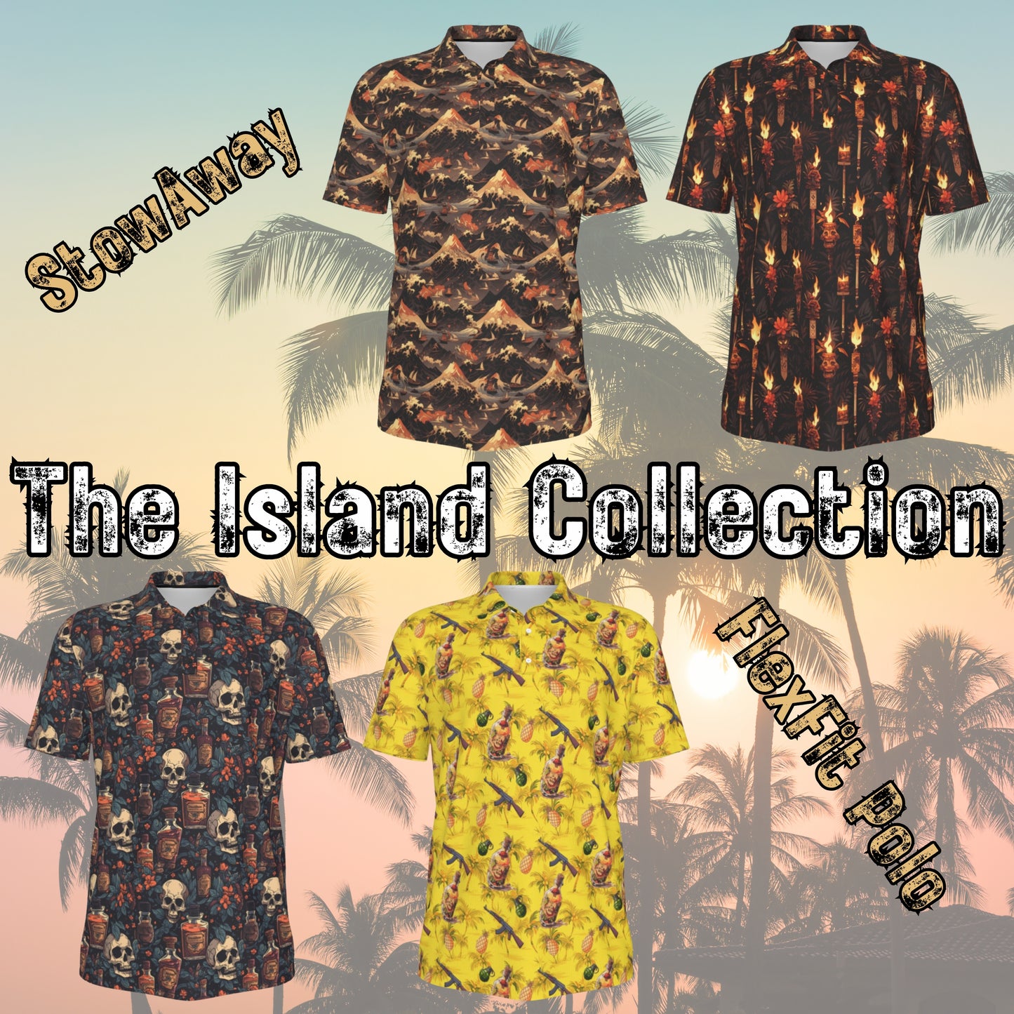 🌴 The Island Collection | FlexFit Polo Series for the Bold & Untamed 🧨🌊🔥💀