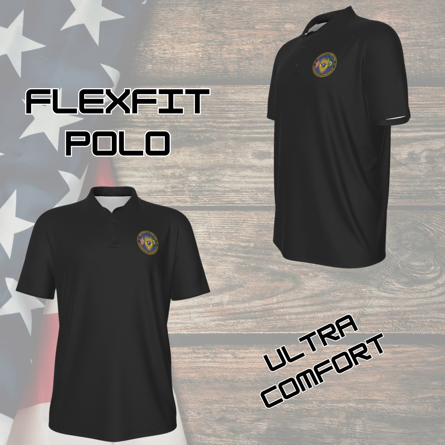 🛡️ WA DOC Transportation Unit – FlexFit Performance Polo
