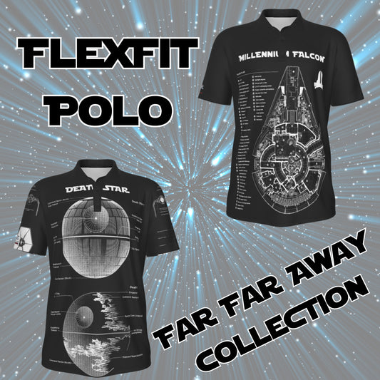 🛰️ Galactic Blueprint Flexfit Polo – Imperial ⚫ or Rebel ⚪ Edition