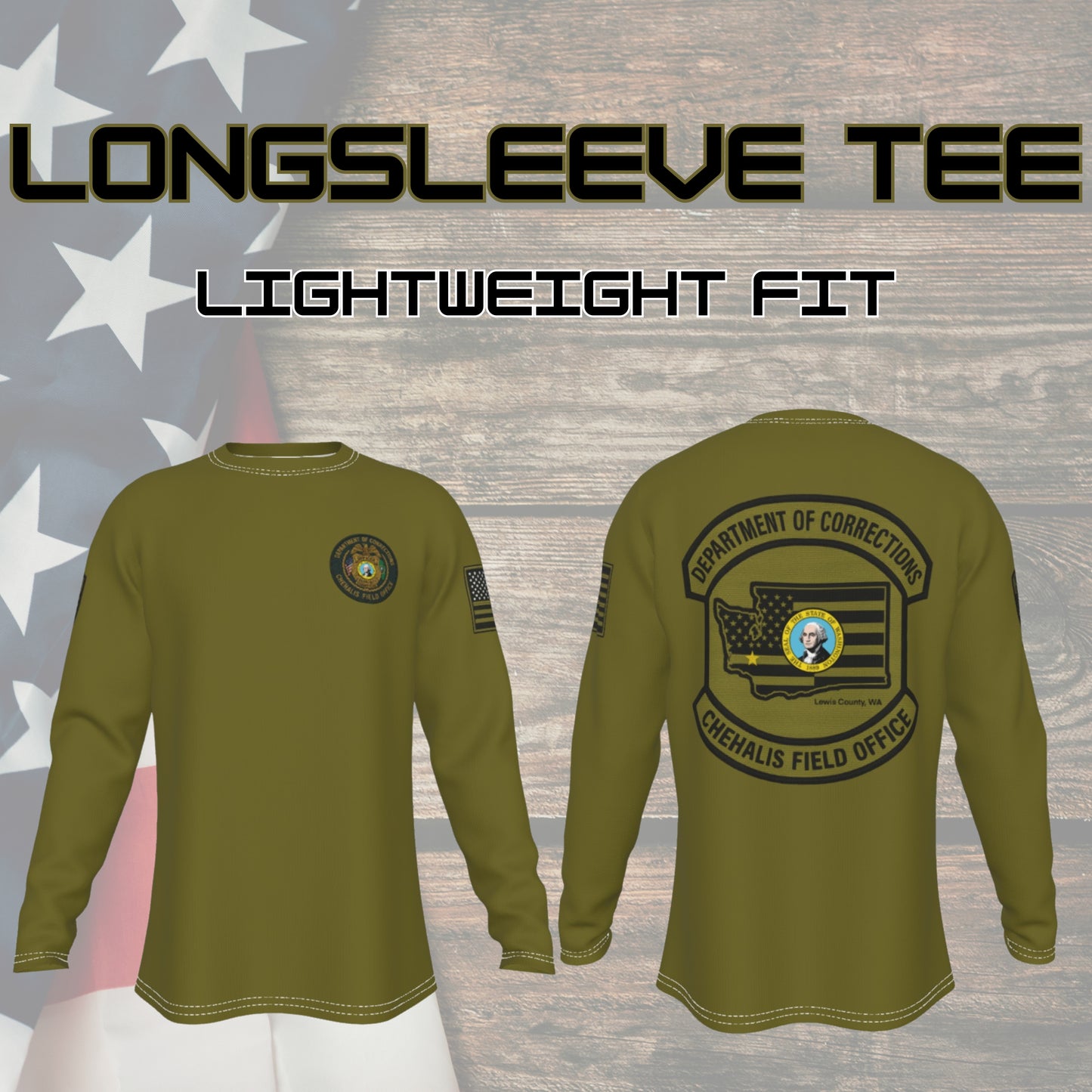 🛡️ WA DOC Chehalis Office – FlexShield Long Sleeve Series | Lightweight Tee or Heavyweight Sweater
