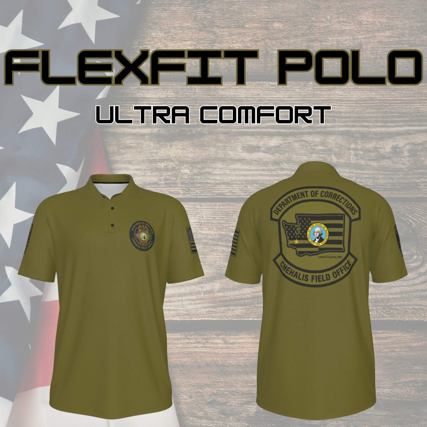 🛡️ WA DOC Chehalis Office – FlexFit Performance Polo
