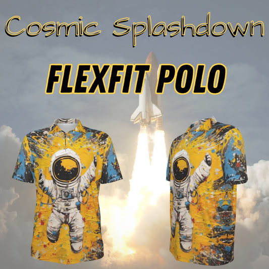 🌌 Cosmic Splashdown – Flexfit Polo 👨‍🚀💥