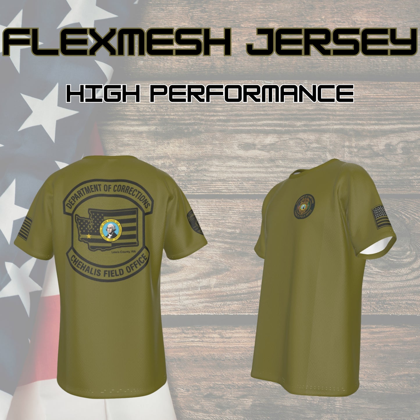 🛡️ WA DOC Chehalis Office – FlexMesh Performance Jersey
