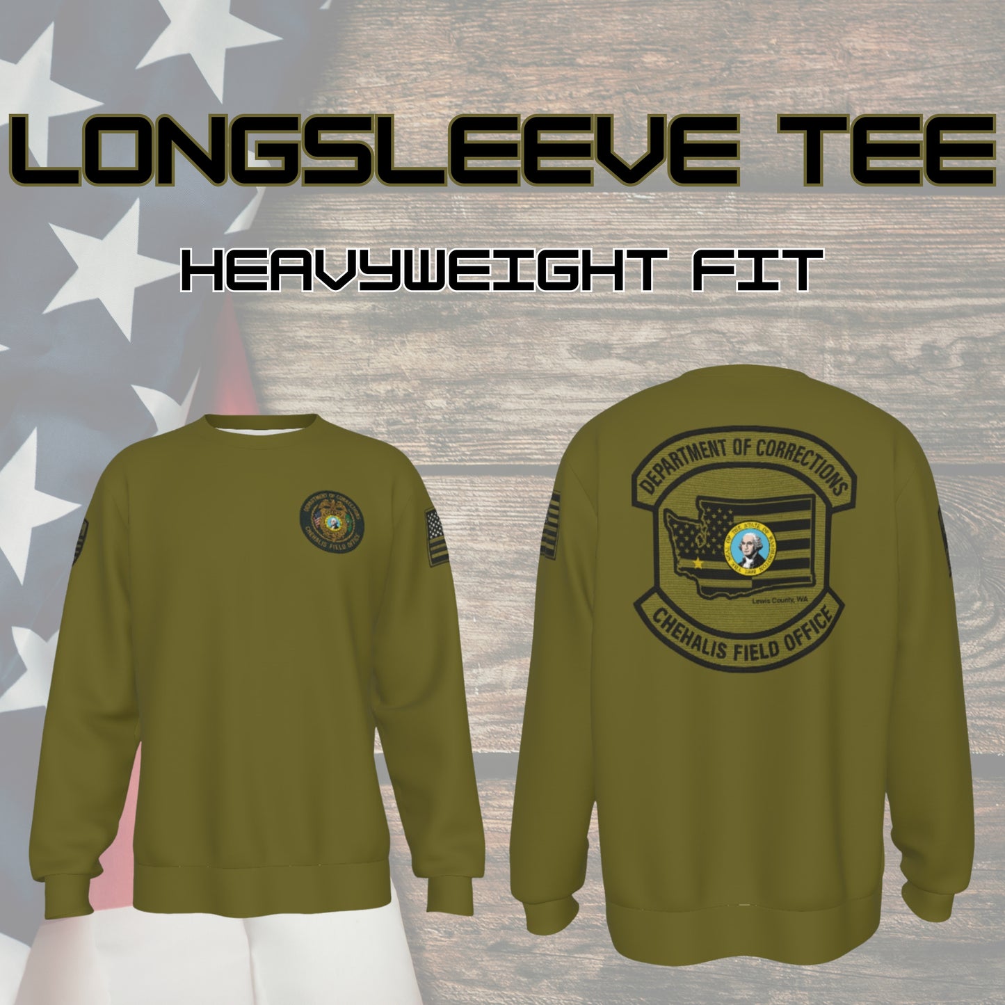 🛡️ WA DOC Chehalis Office – FlexShield Long Sleeve Series | Lightweight Tee or Heavyweight Sweater