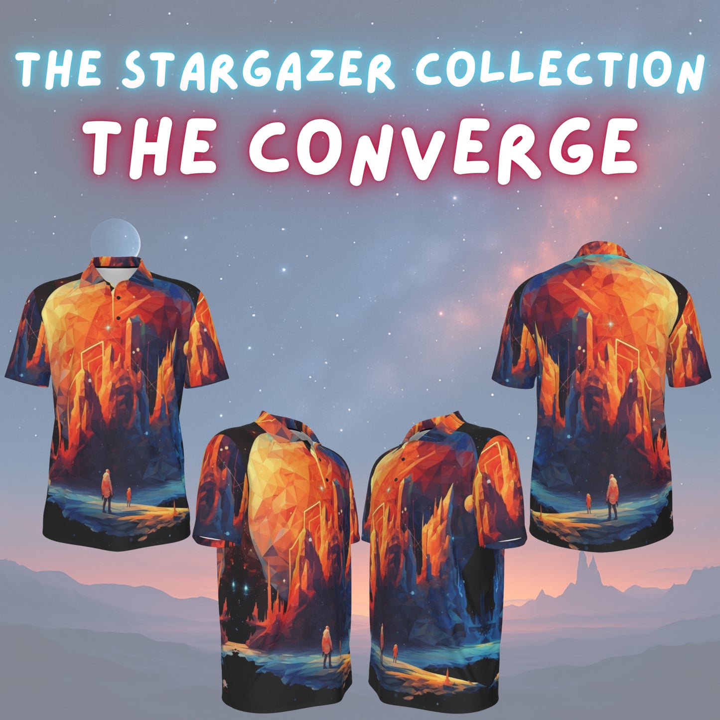 Stargazer Collection Flexfit Polos – Discover the Digital Universe (3 Designs) 🌌🚀✨