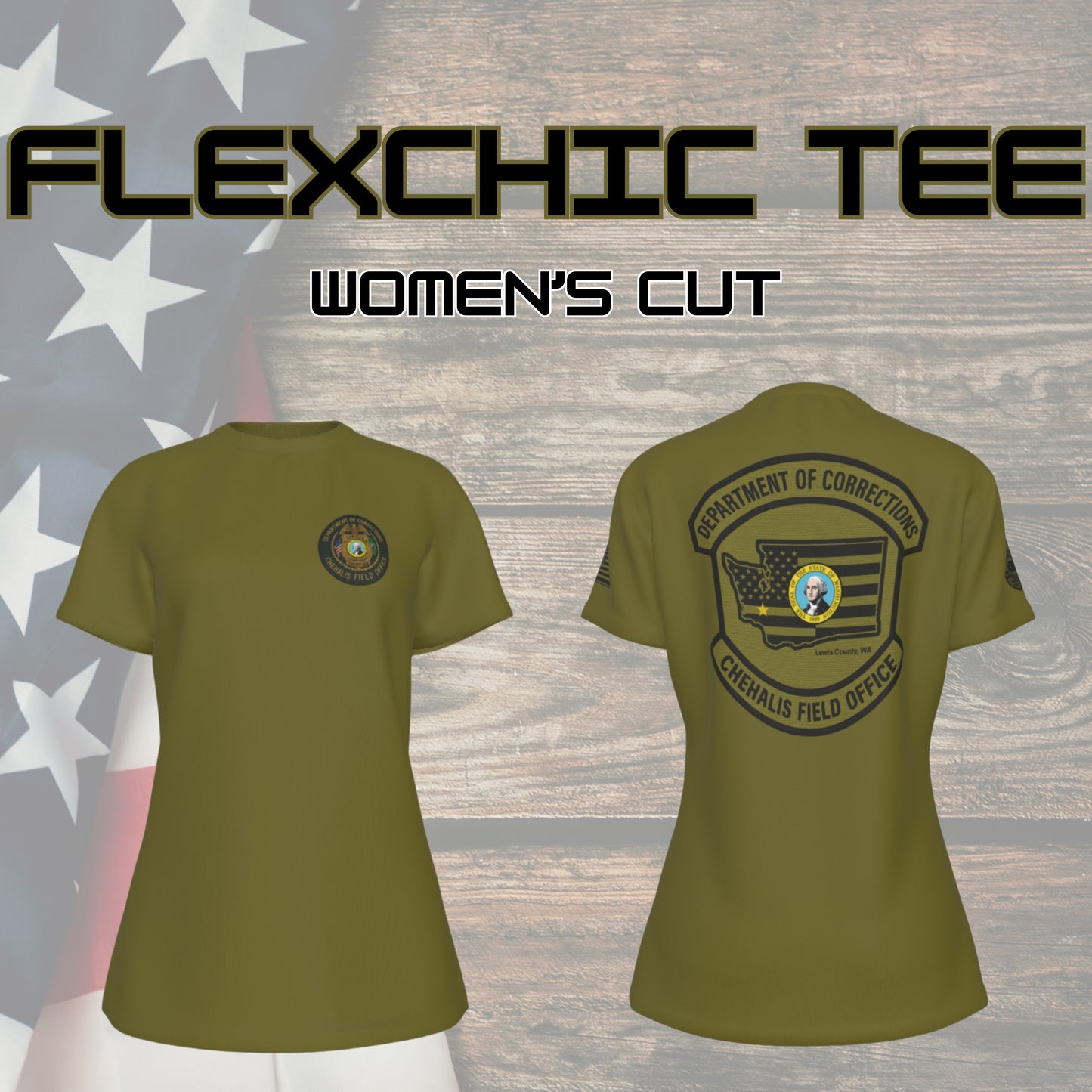 🛡️ WA DOC Chehalis Office – Flex Line Performance Tee | FlexFit (Unisex) or FlexChic (Women’s Tapered Cut)