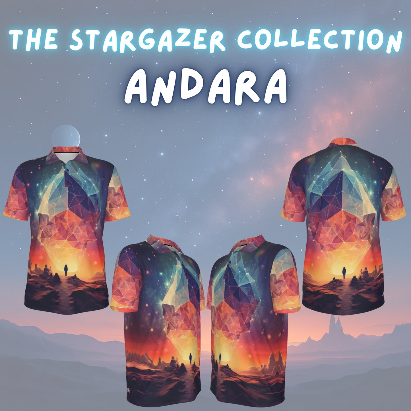 Stargazer Collection Flexfit Polos – Discover the Digital Universe (3 Designs) 🌌🚀✨