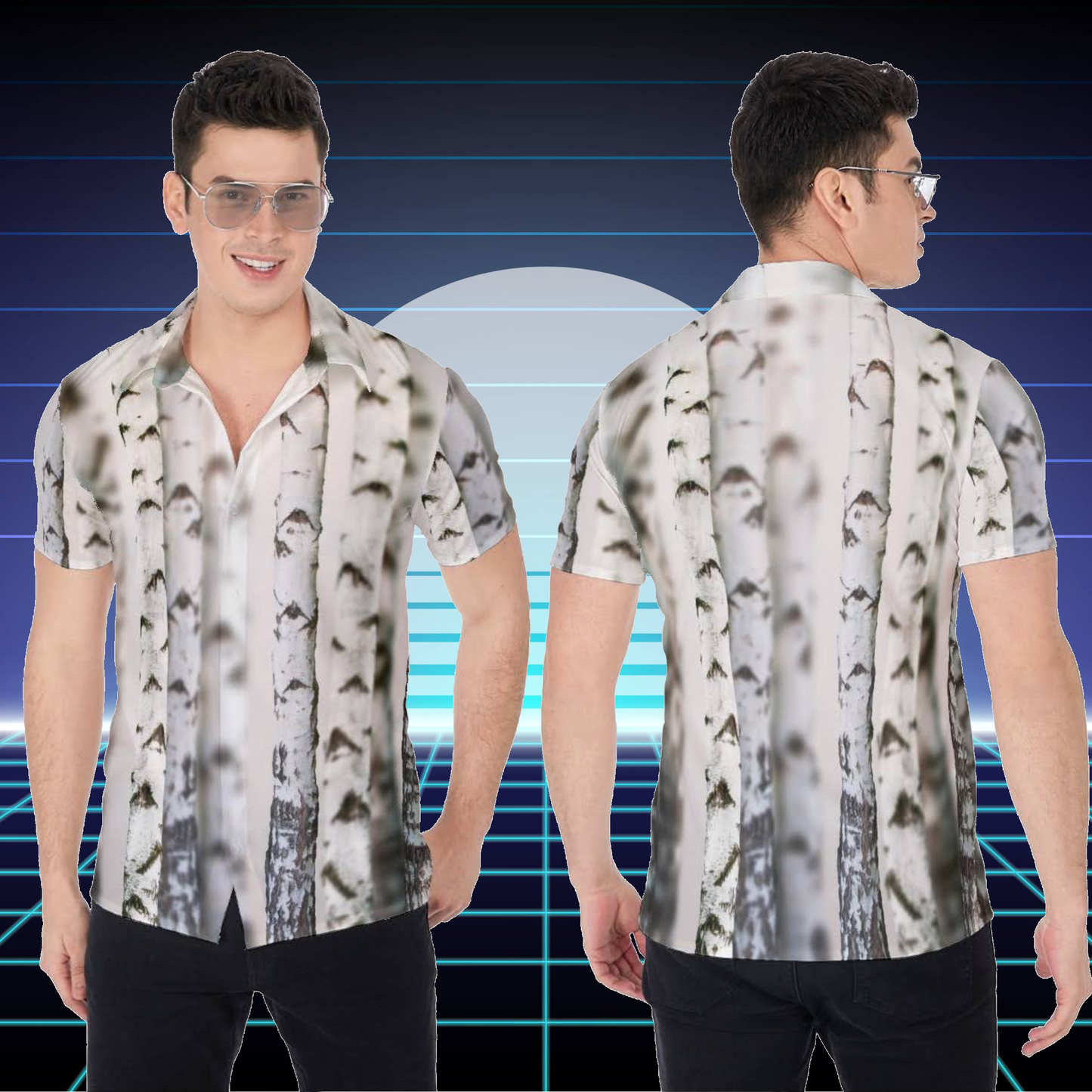 Birch Forest | Miami Vice / Hawaiian Shirt | Nature