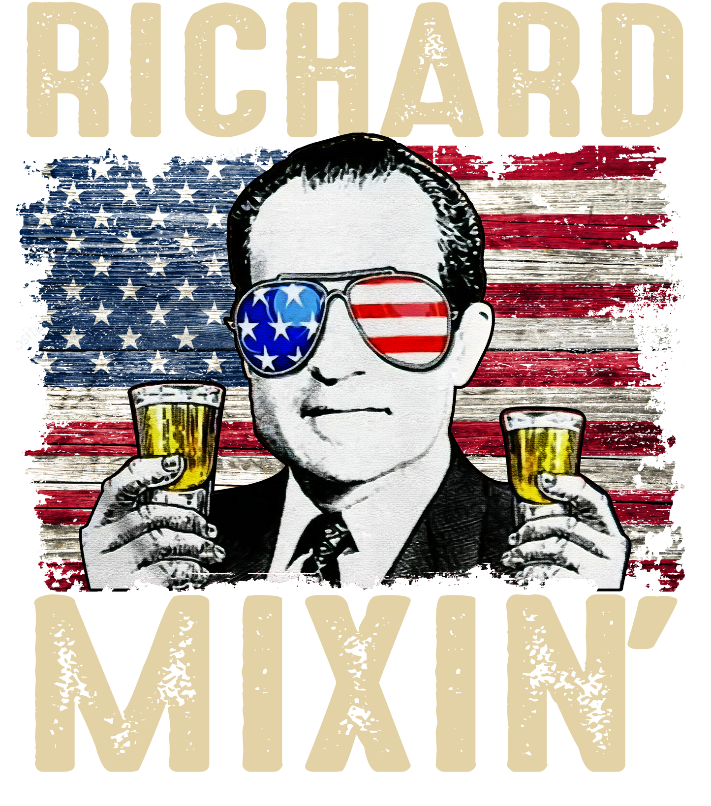 Richard Mixin' | FlexFit Tee | Drunk Presidents