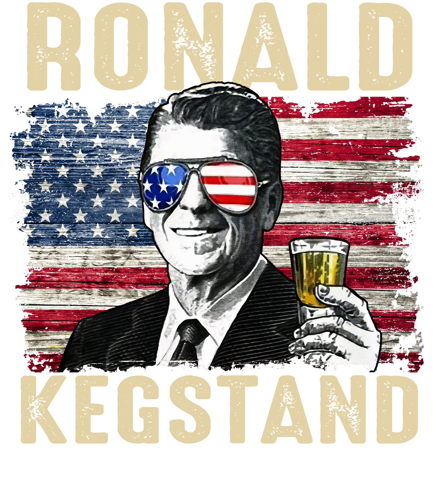 Ronald Kegstand | FlexFit Tee | Drunk Presidents