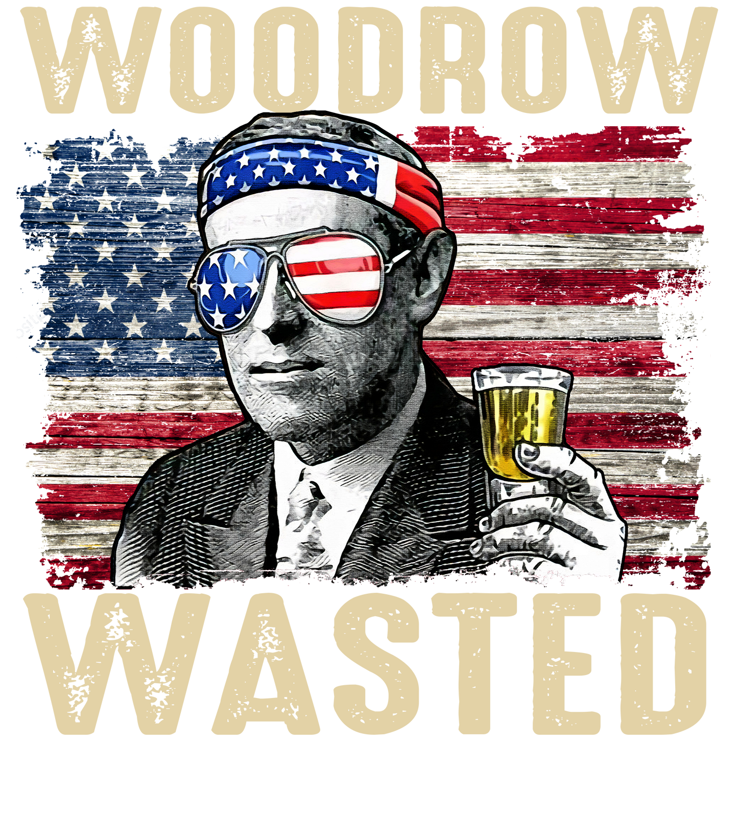 Woodrow Wasted | FlexFit Tee | Drunk Presidents