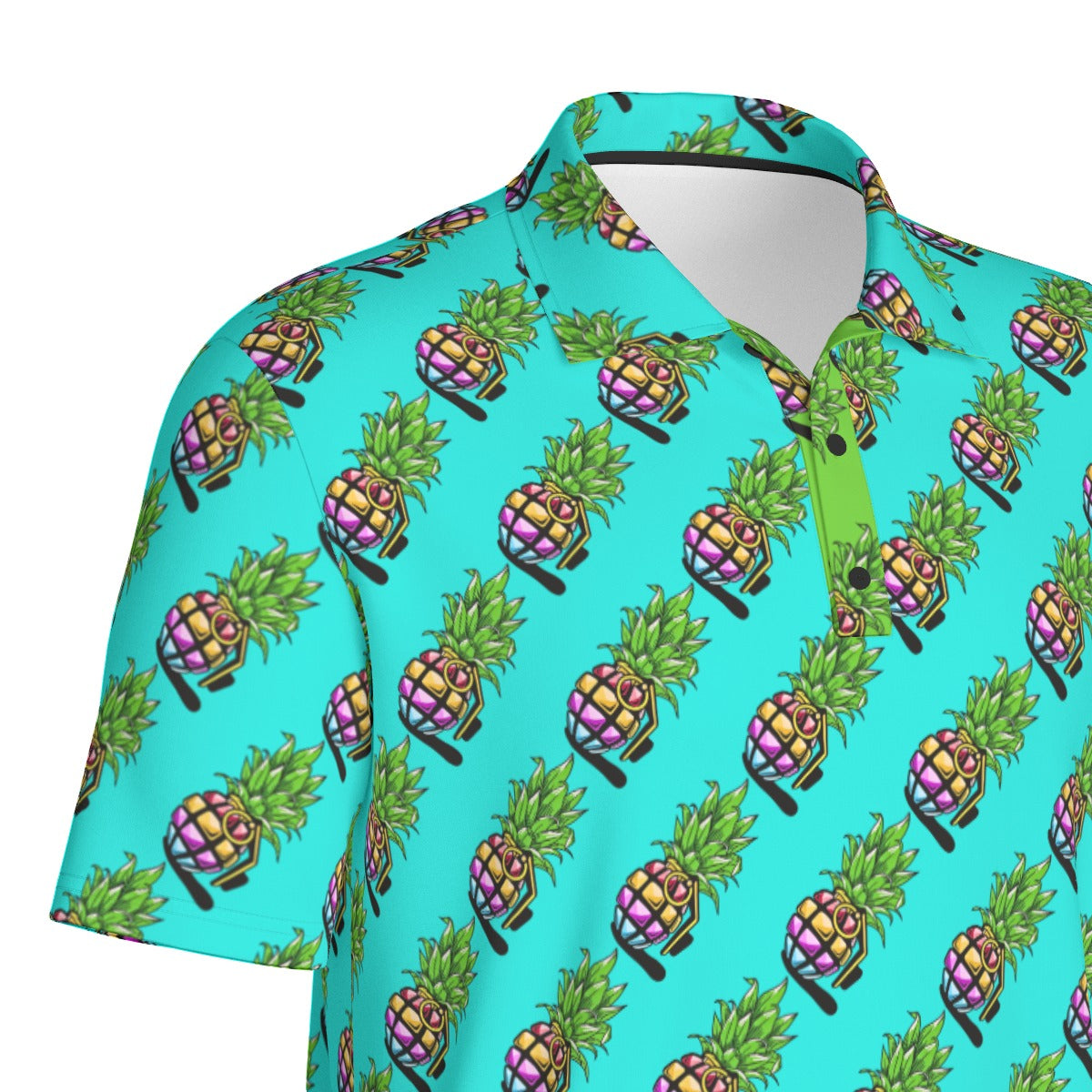 Pineapple Grenade | FlexFit Polo | Pineapple Blue