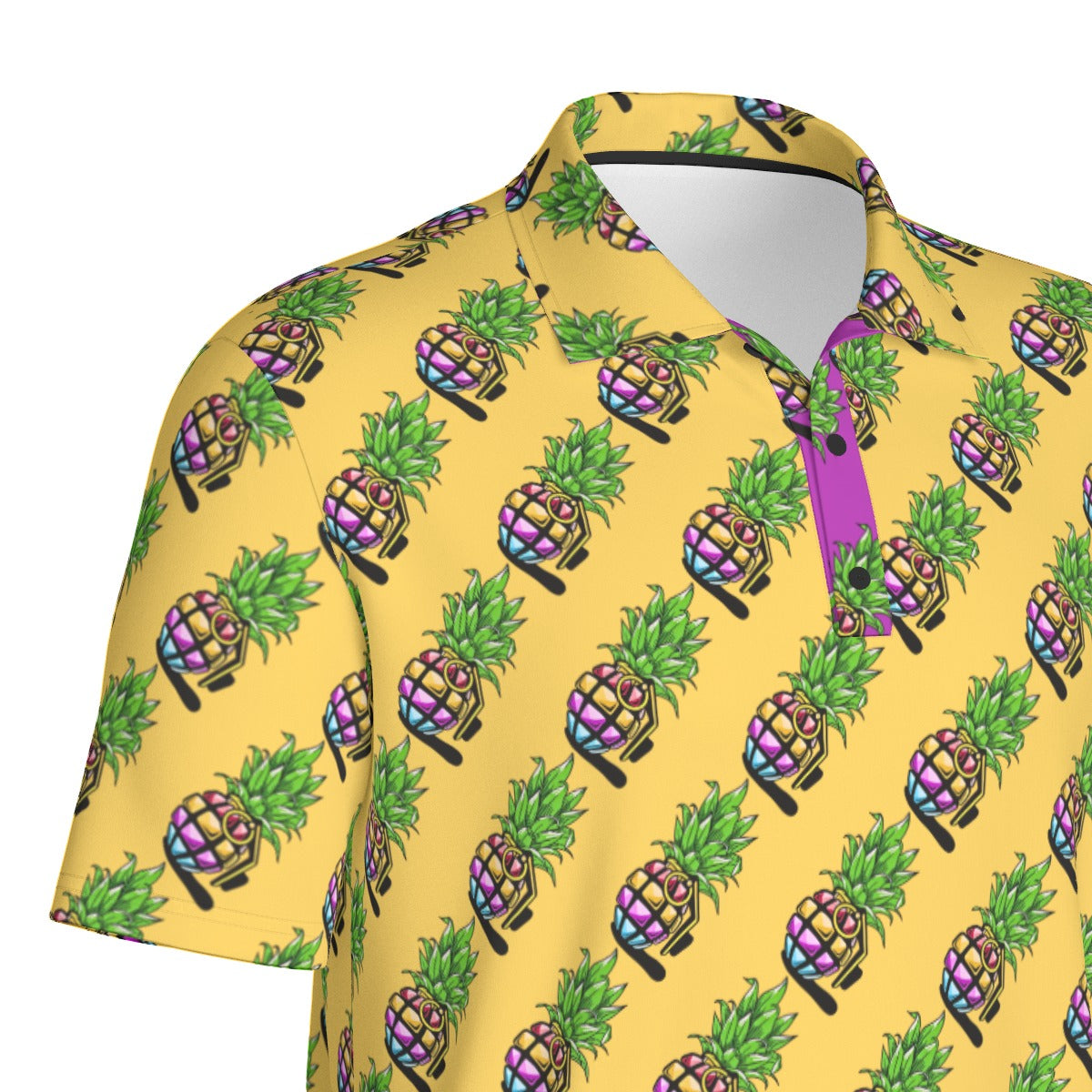 Pineapple Grenade | FlexFit Polo | Pineapple Yellow