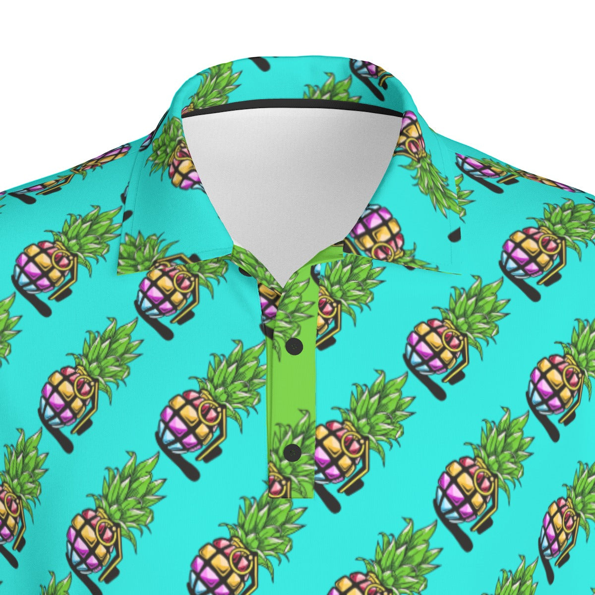 Pineapple Grenade | FlexFit Polo | Pineapple Blue