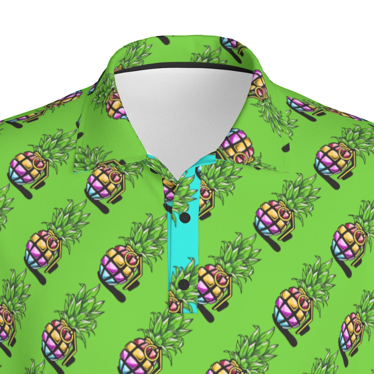 Pineapple Grenade | FlexFit Polo | Pineapple Green