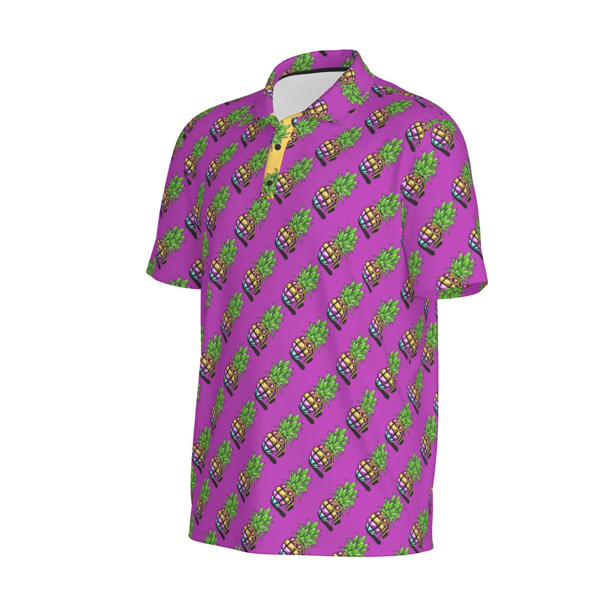 Pineapple Grenade | FlexFit Polo | Pineapple Purple