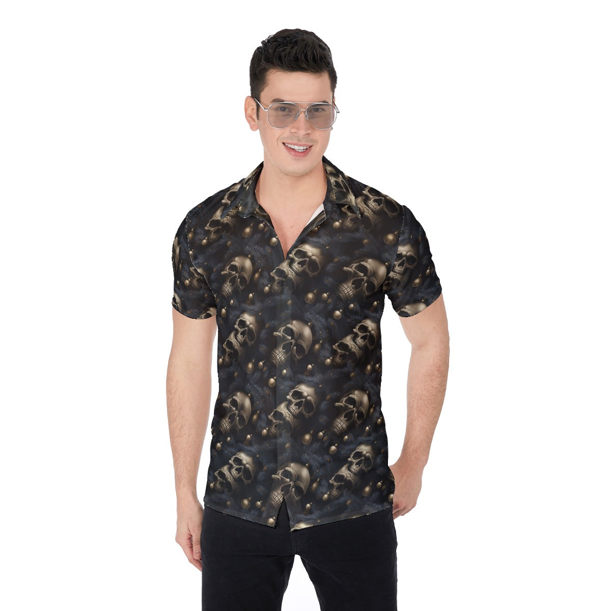 Skullmas Elegance | Miami Vice / Hawaiian Shirt | Gothic Xmas