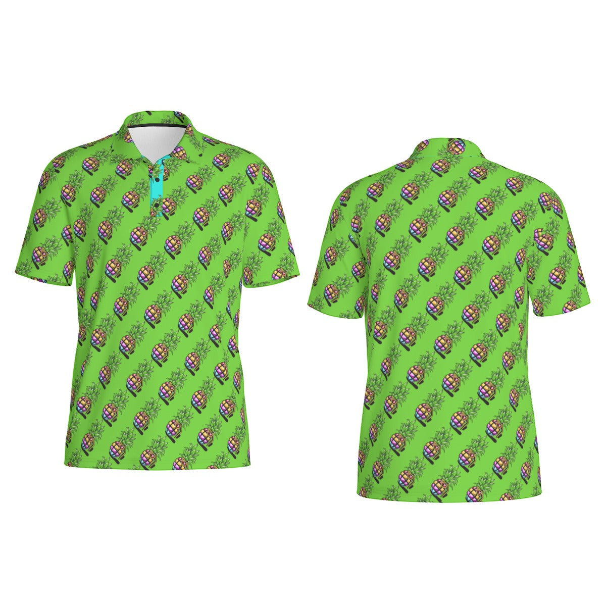 Pineapple Grenade | FlexFit Polo | Pineapple Green