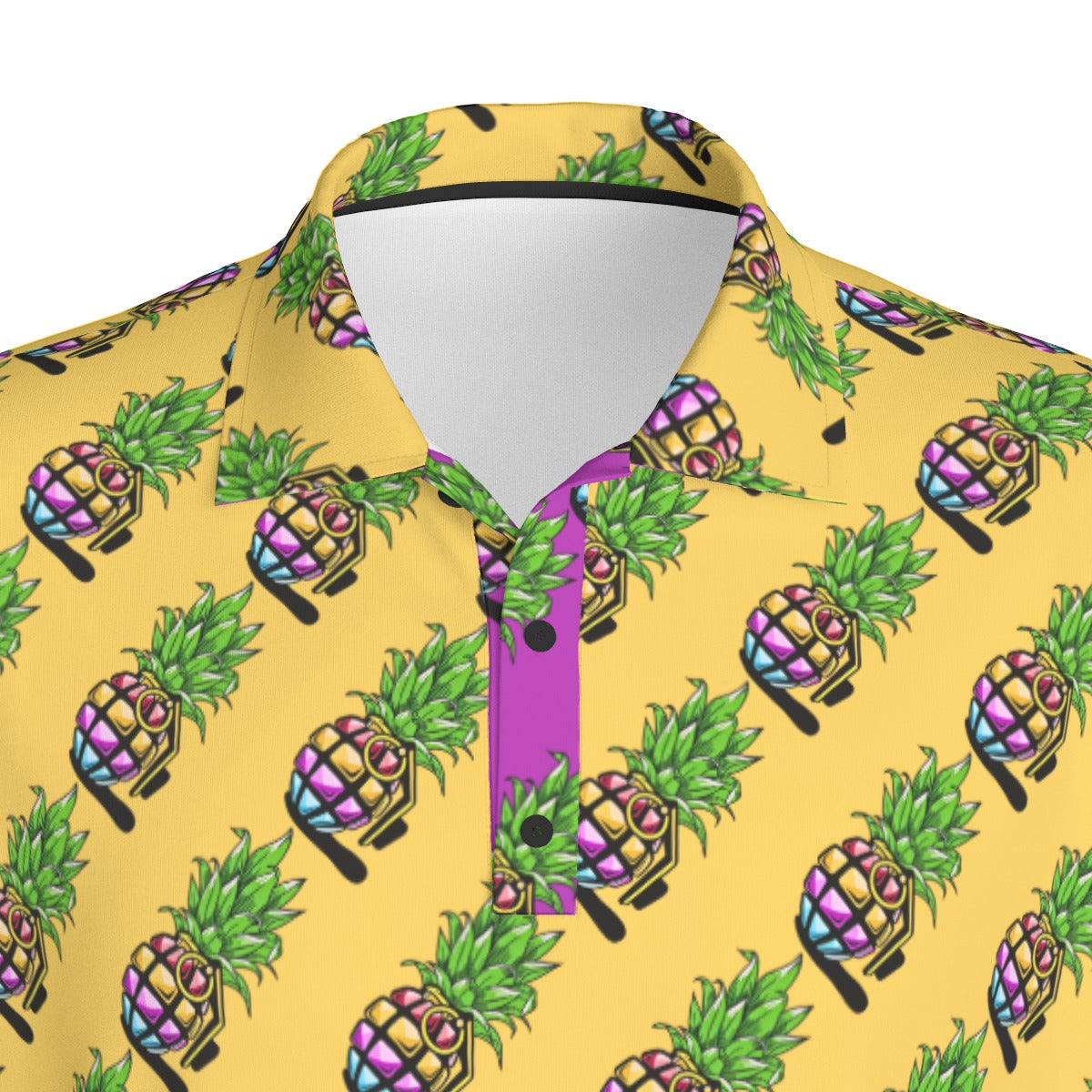 Pineapple Grenade | FlexFit Polo | Pineapple Yellow