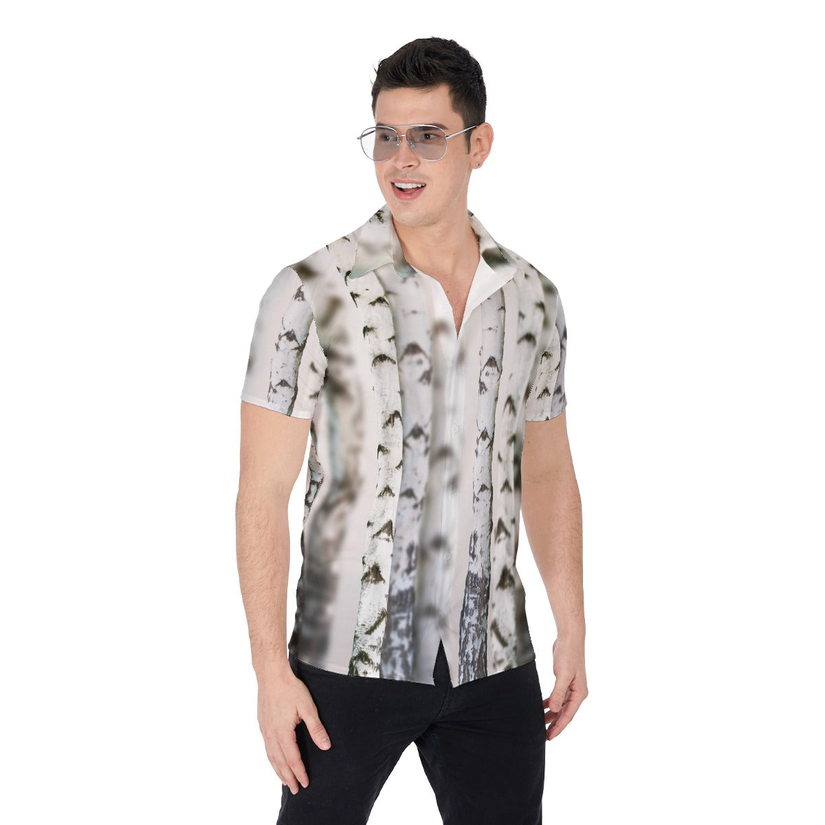 Birch Forest | Miami Vice / Hawaiian Shirt | Nature