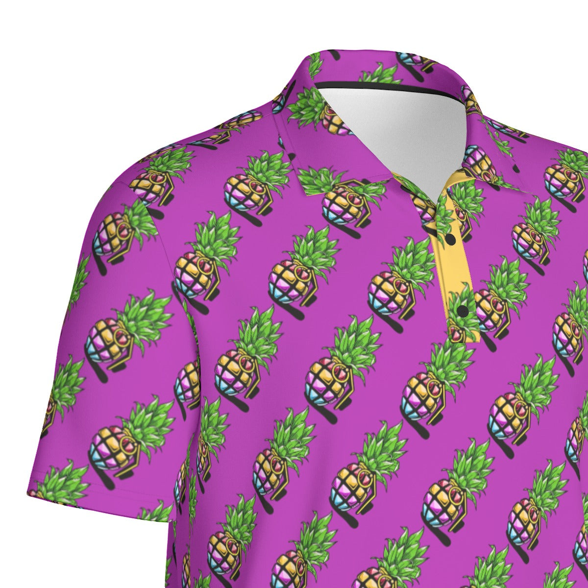 Pineapple Grenade | FlexFit Polo | Pineapple Purple