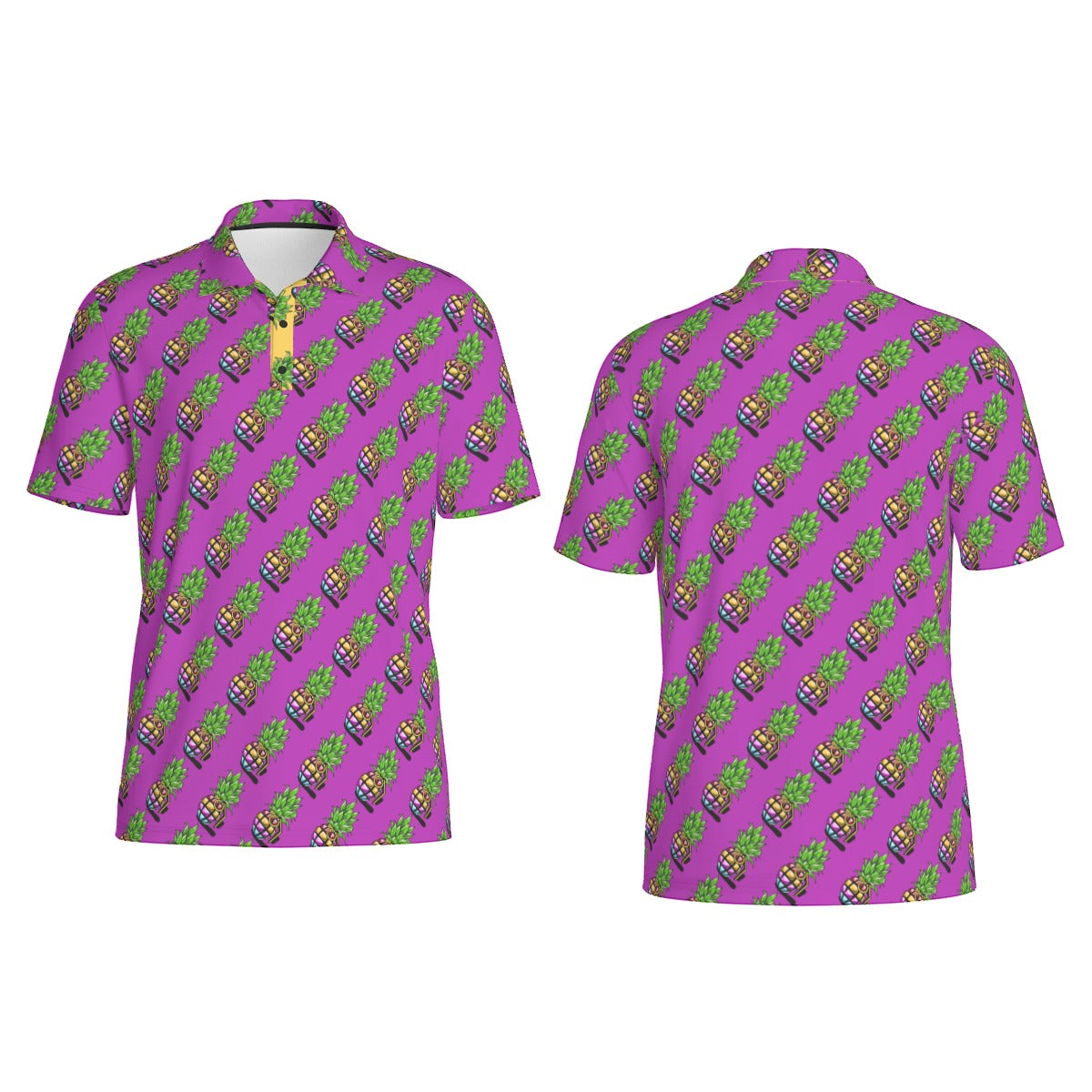 Pineapple Grenade | FlexFit Polo | Pineapple Purple