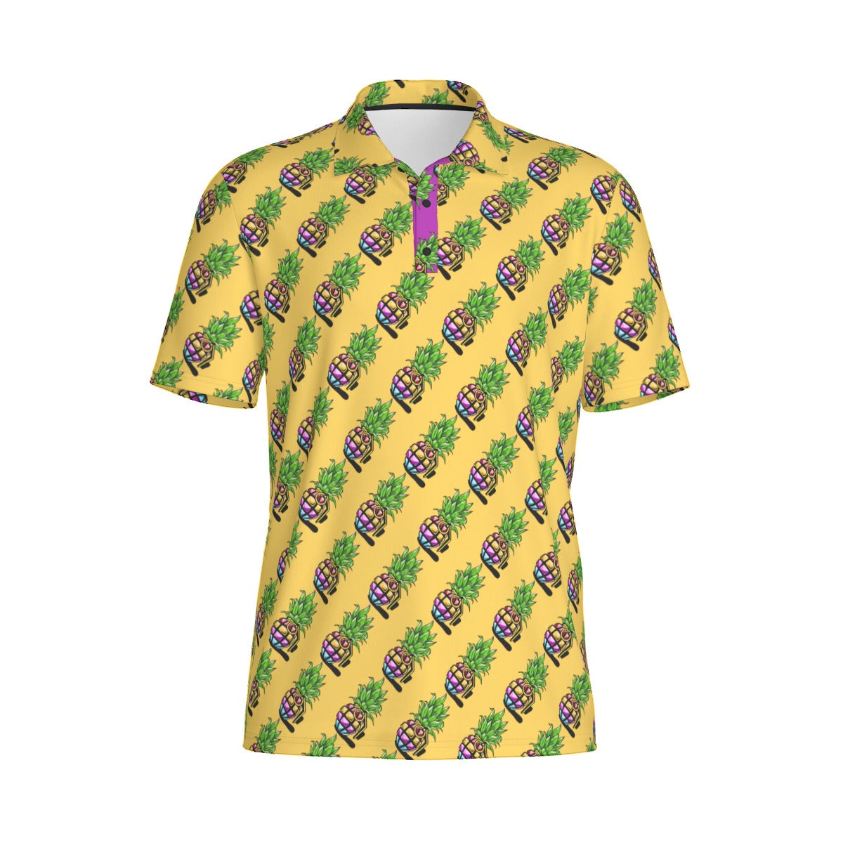 Pineapple Grenade | FlexFit Polo | Pineapple Yellow