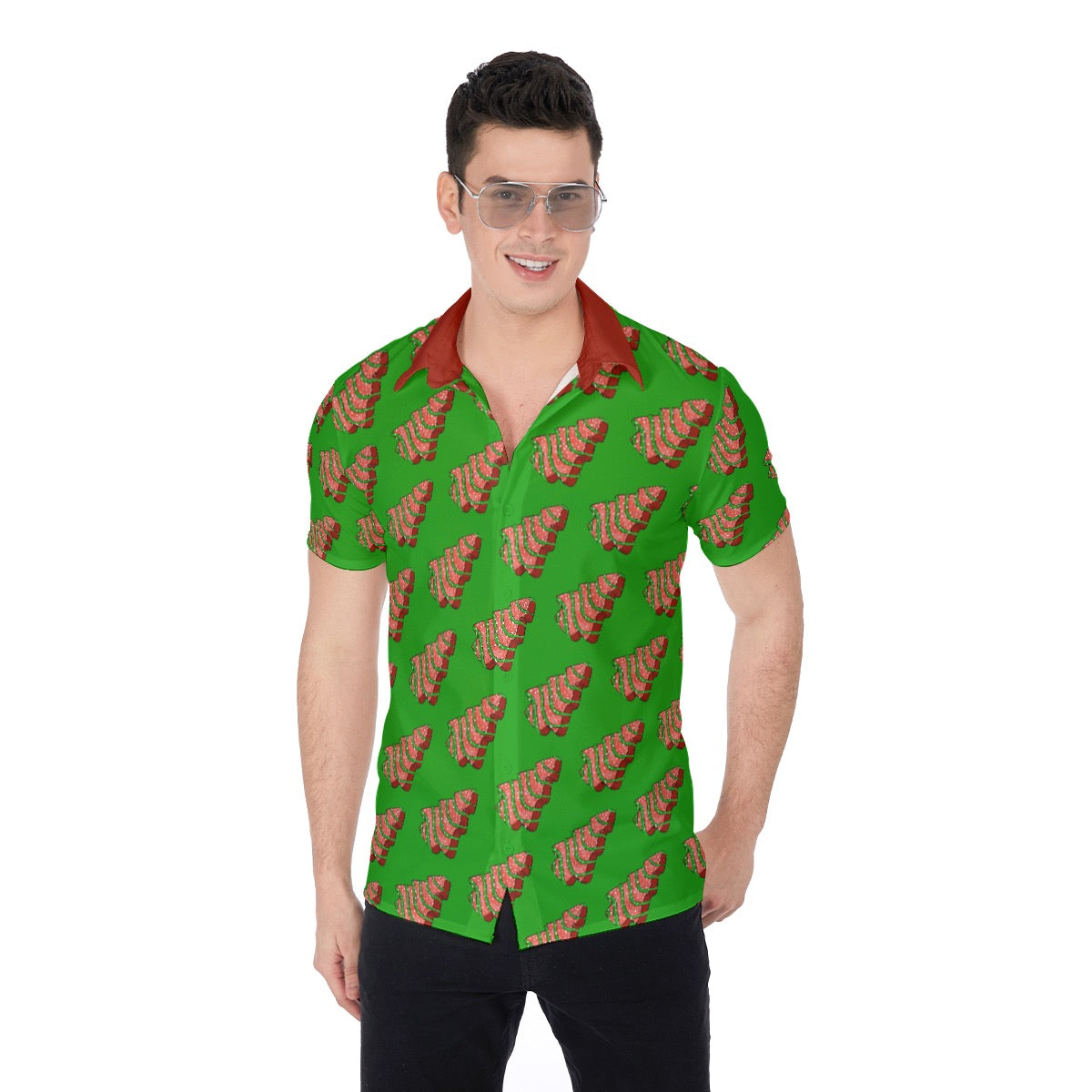 Christmas Tree Cake | Miami Vice / Hawaiian Shirt | Red / Green