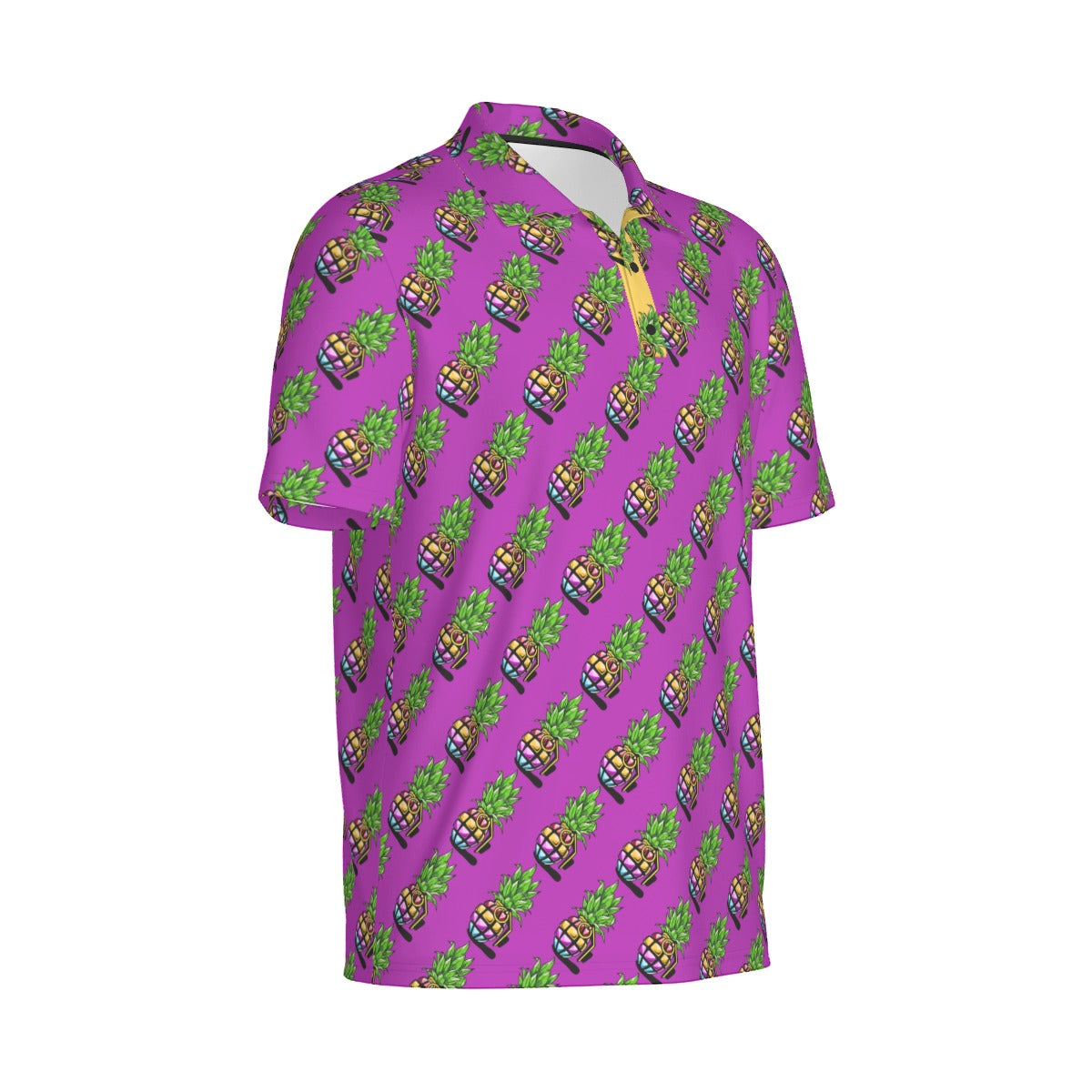 Pineapple Grenade | FlexFit Polo | Pineapple Purple