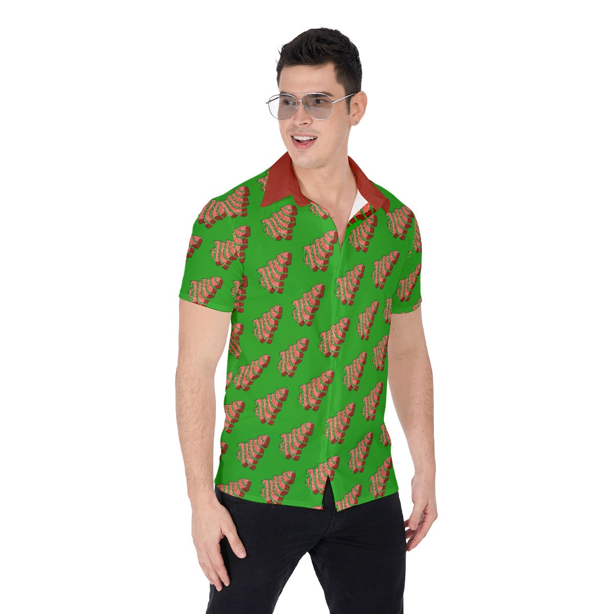 Christmas Tree Cake | Miami Vice / Hawaiian Shirt | Red / Green