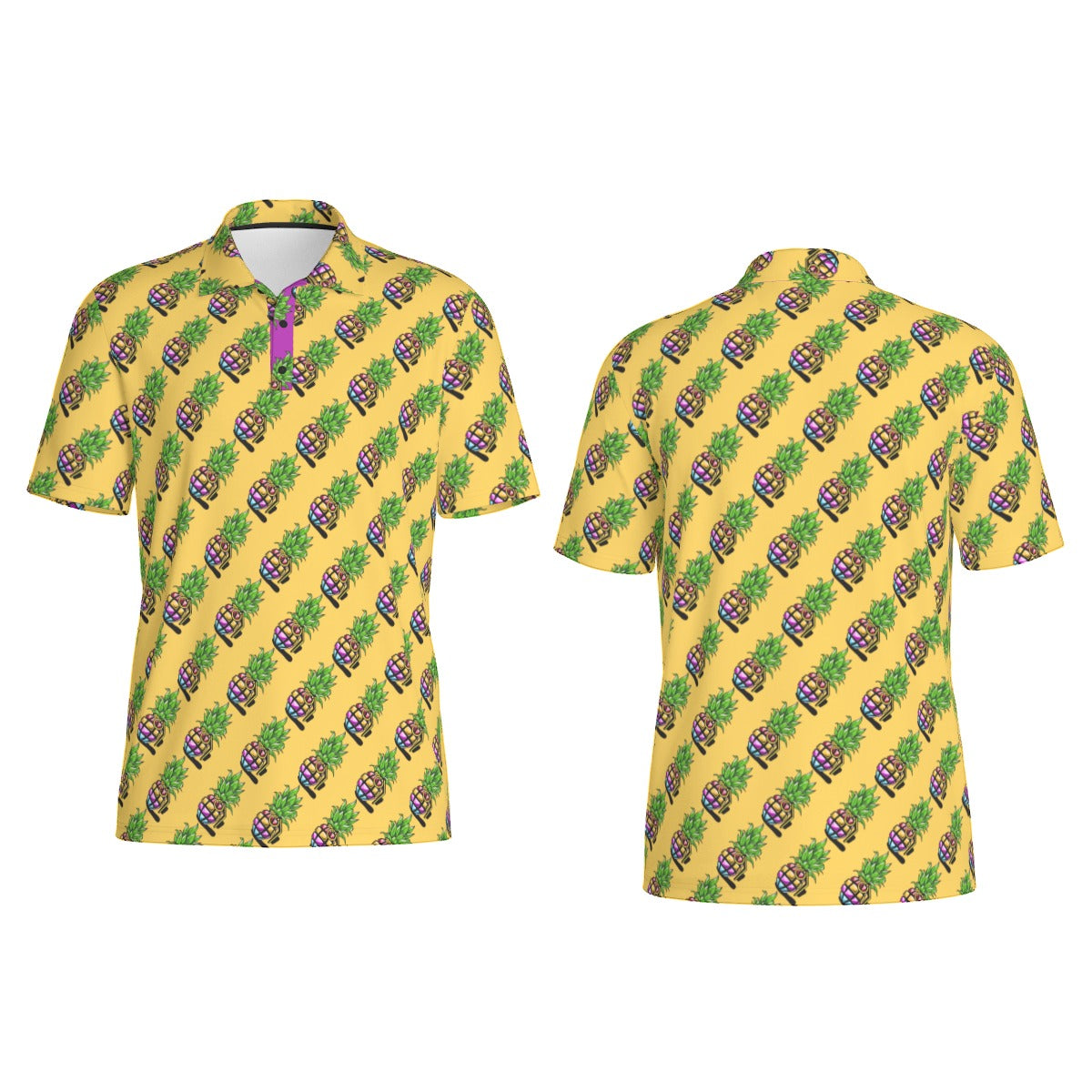 Pineapple Grenade | FlexFit Polo | Pineapple Yellow