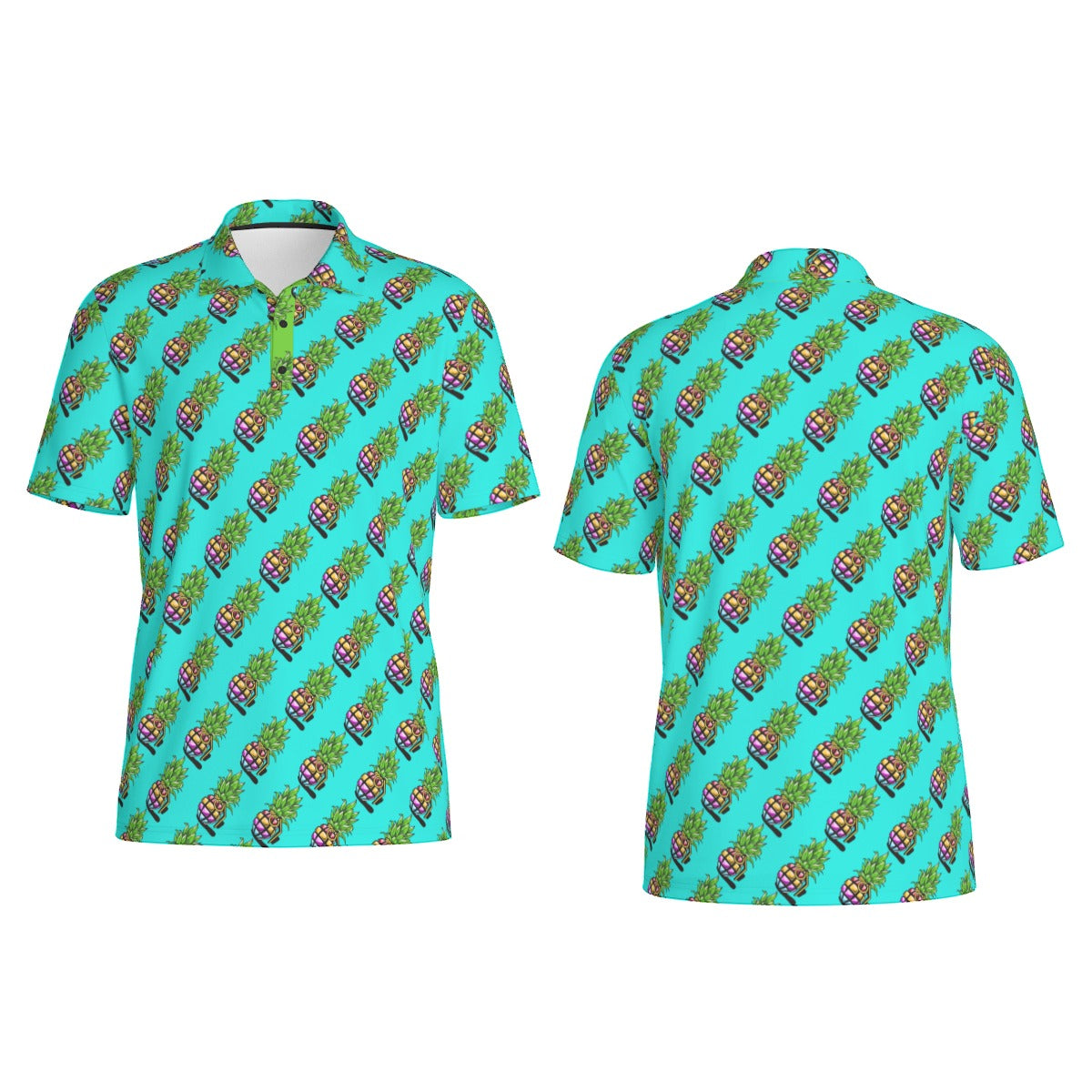 Pineapple Grenade | FlexFit Polo | Pineapple Blue