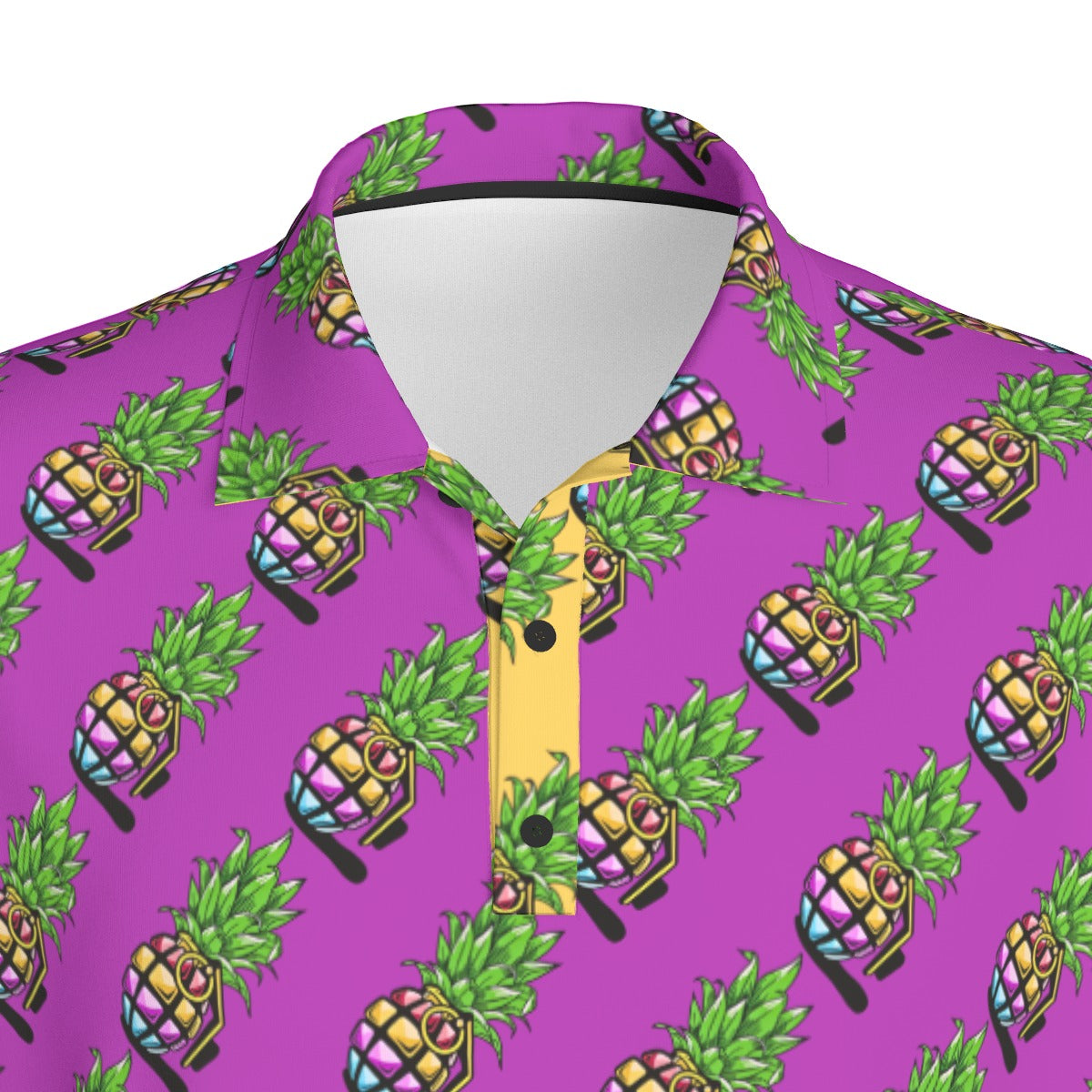 Pineapple Grenade | FlexFit Polo | Pineapple Purple