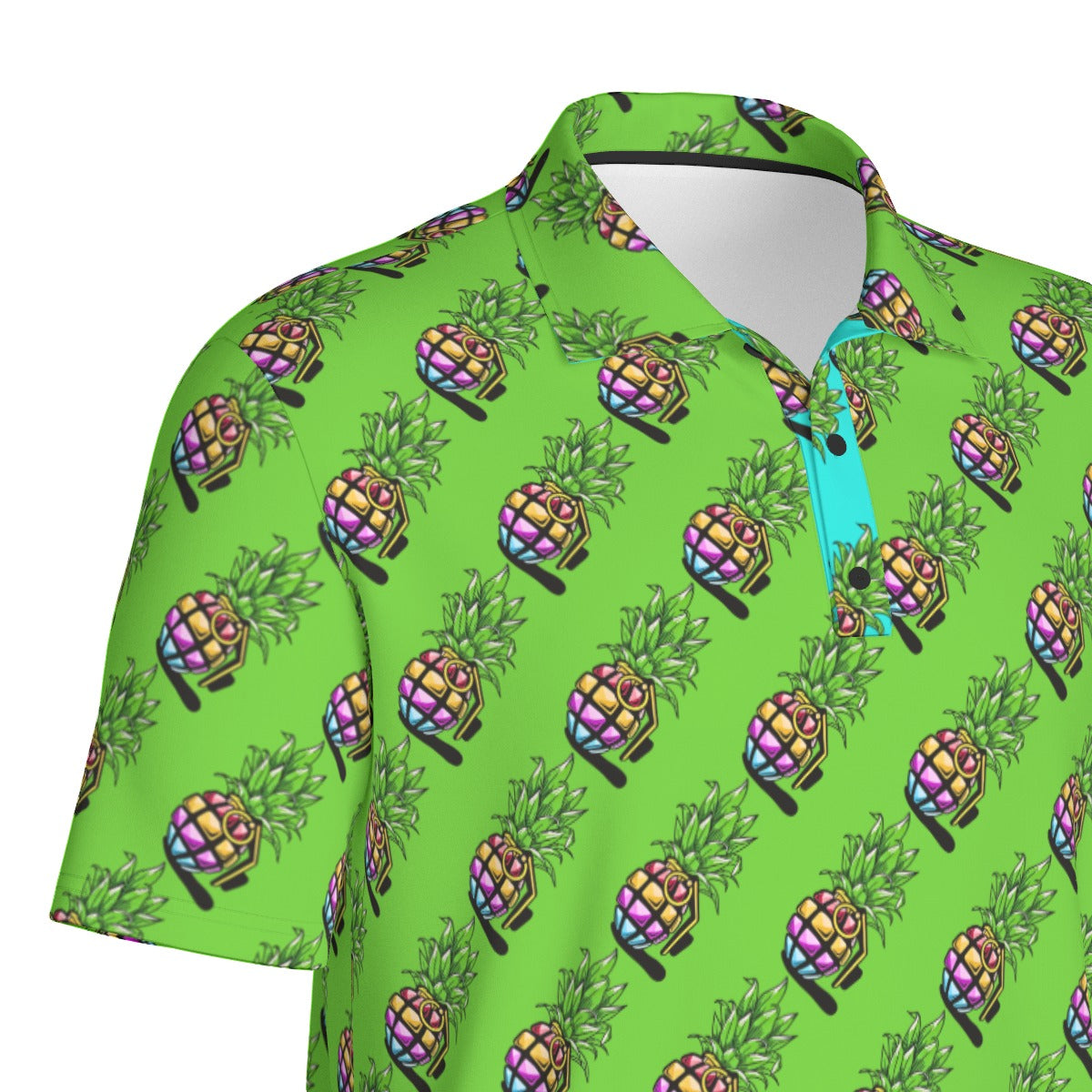 Pineapple Grenade | FlexFit Polo | Pineapple Green