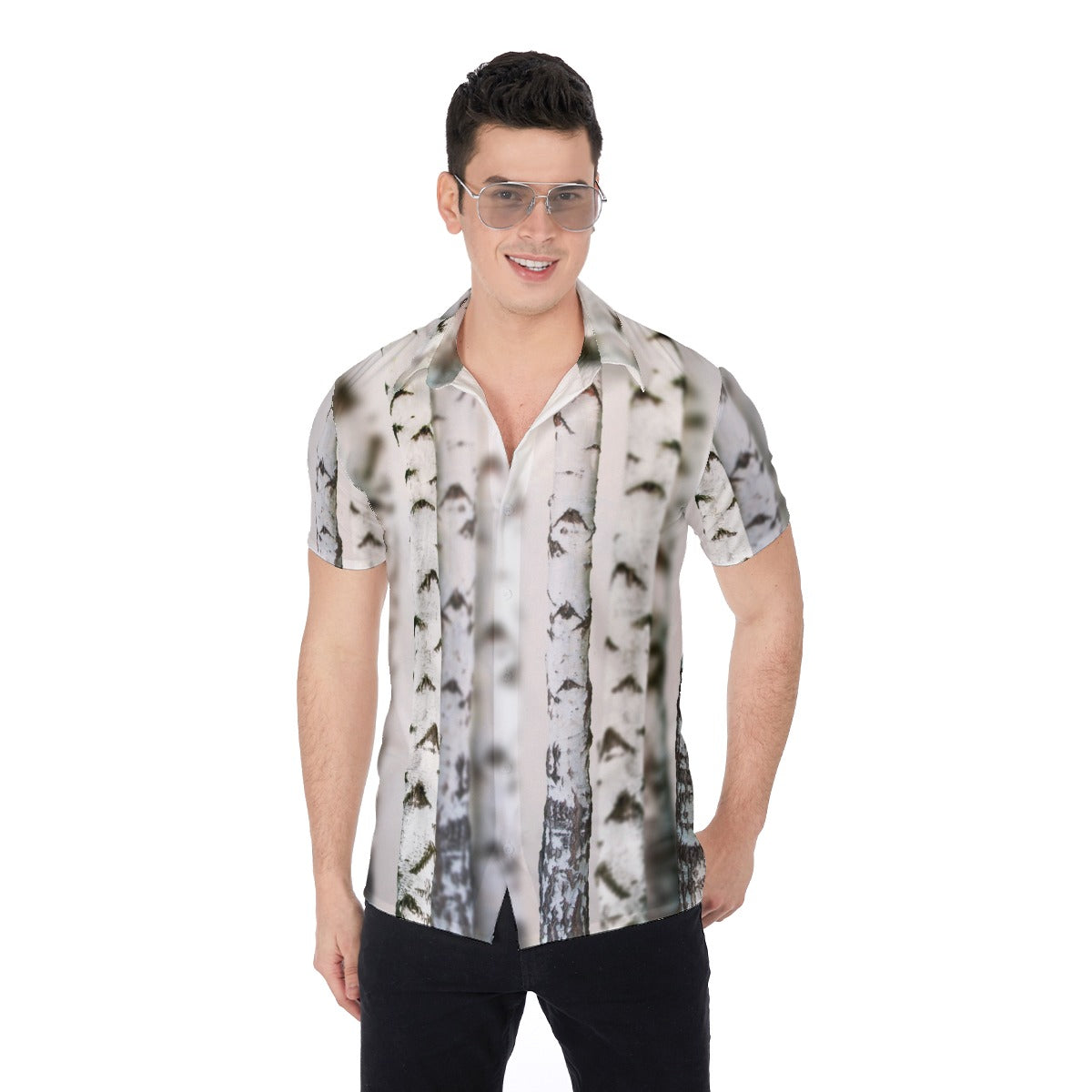 Birch Forest | Miami Vice / Hawaiian Shirt | Nature